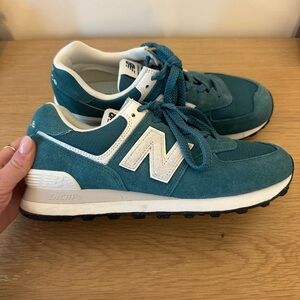 New Balance Teal and White Sneakers